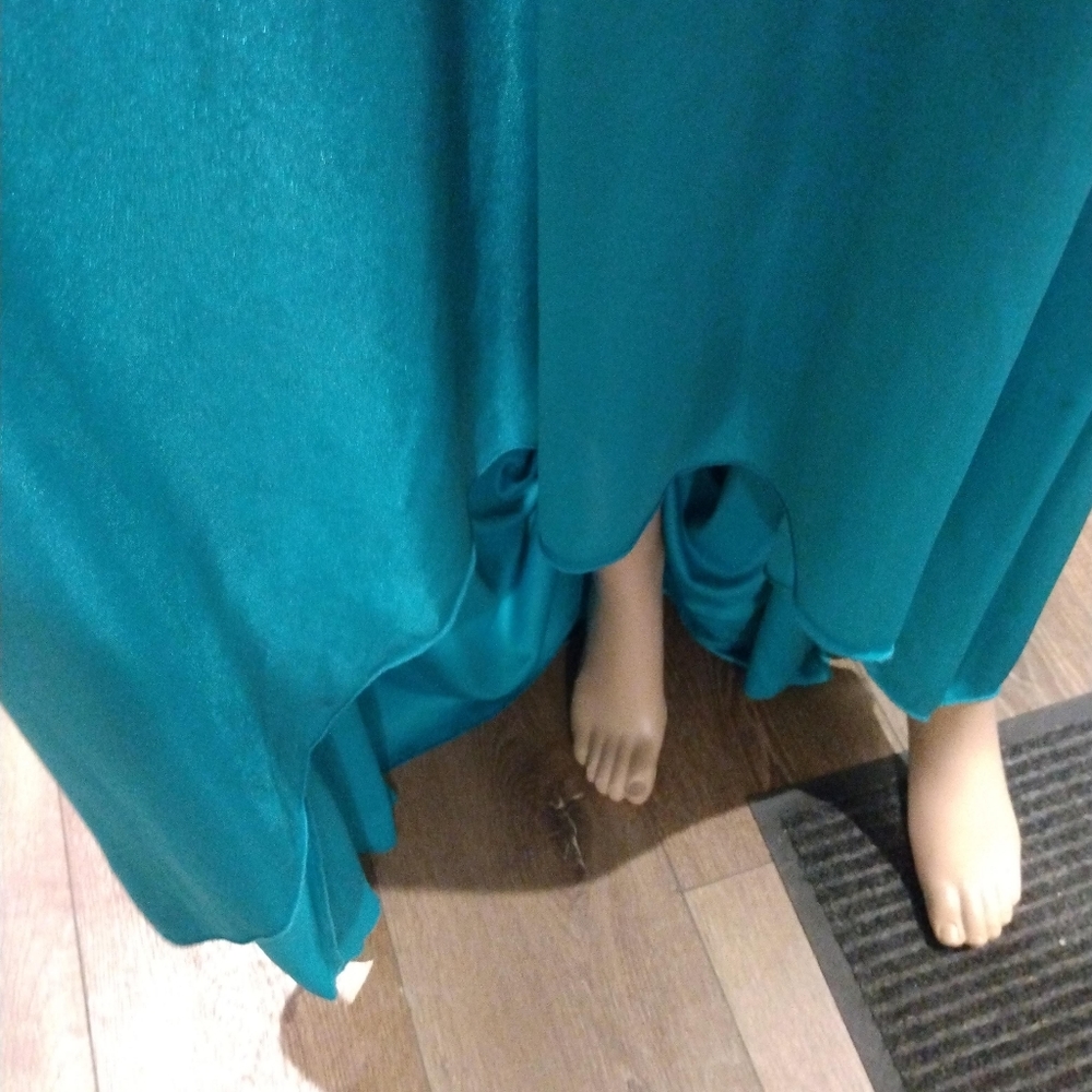Ruby Rox Teal Sequins Halter Dress Gown - Picture 6 of 10